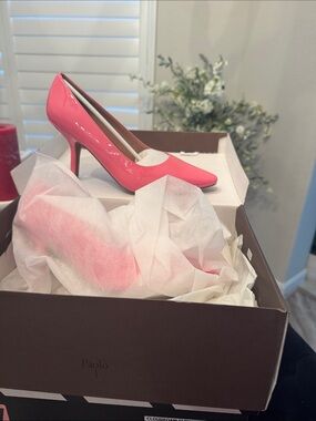 Paolo Pink Patent Pointed-Toe Pumps
